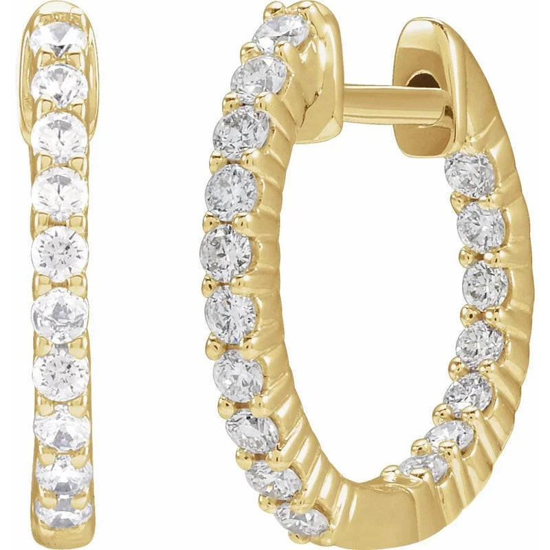 Étincelle de Biarritz, Diamond Inside-Outside Hoop Earrings