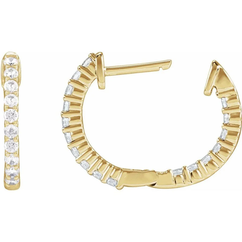 Étincelle de Biarritz, Diamond Inside-Outside Hoop Earrings