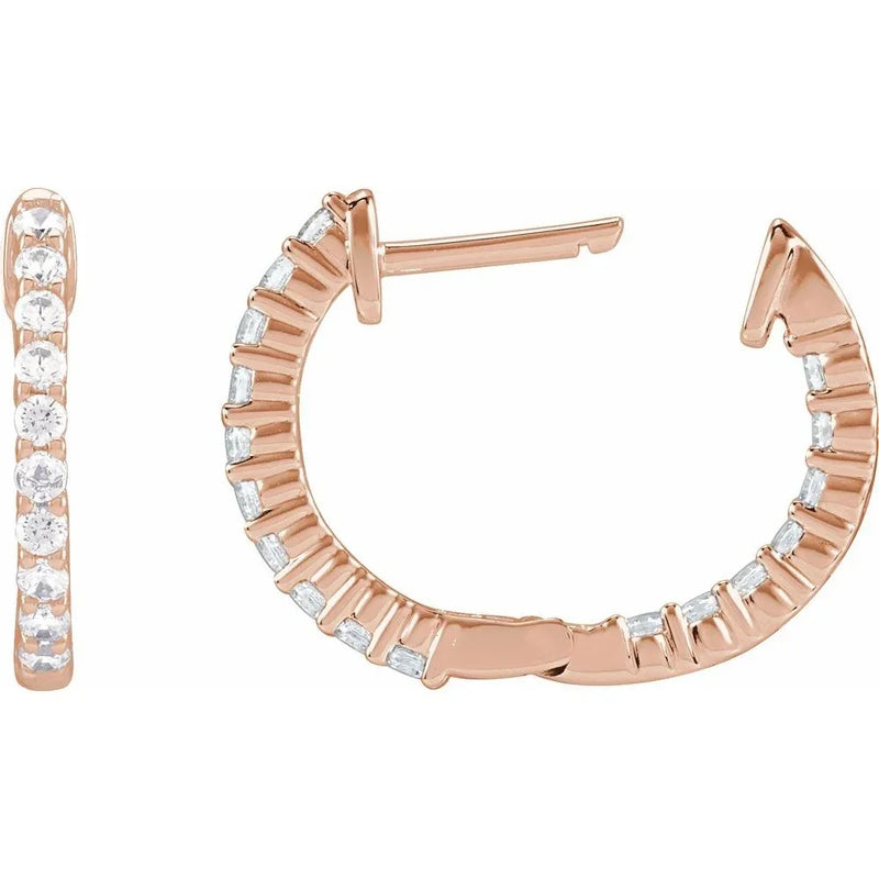 Étincelle de Biarritz, Diamond Inside-Outside Hoop Earrings