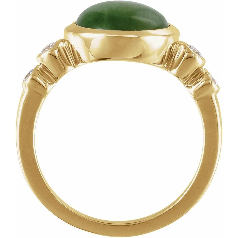 La Verdure de Fontainebleau, Nephrite Jade & Diamond Ring