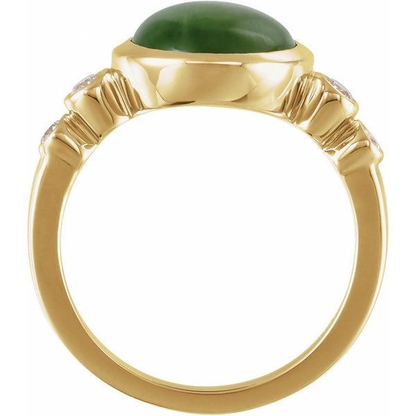 La Verdure de Fontainebleau, Nephrite Jade & Diamond Ring