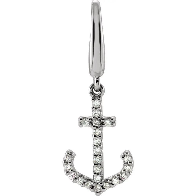 L'Ancre de Marseille, Natural Diamond Anchor Charm Pendant