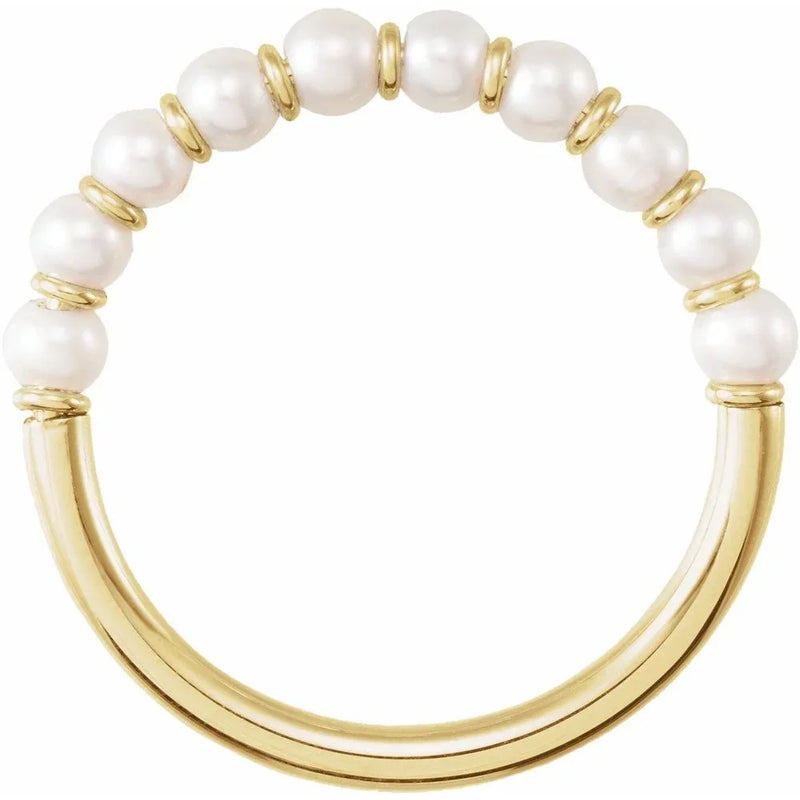 Éclat de Versailles, Cultured White Pearl & Gold Ring