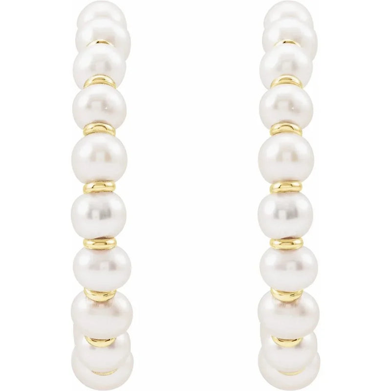 Éclat de la Seine, Freshwater Pearl Hoop Earrings