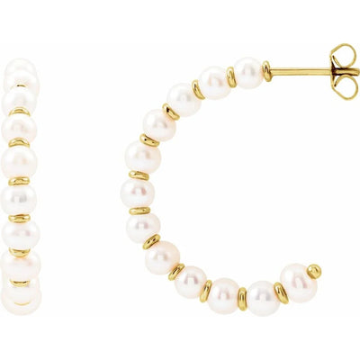 Éclat de la Seine, Freshwater Pearl Hoop Earrings