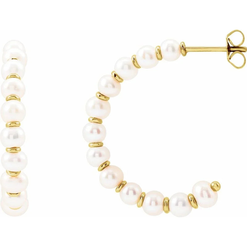 Éclat de la Seine, Freshwater Pearl Hoop Earrings