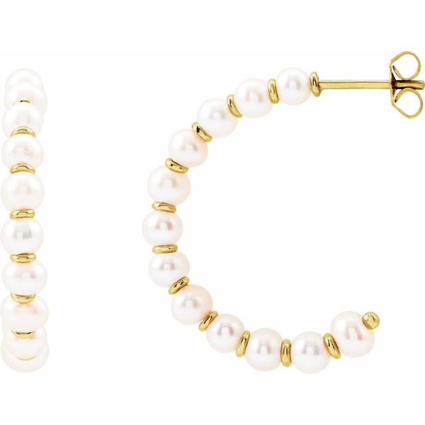 Éclat de la Seine, Freshwater Pearl Hoop Earrings