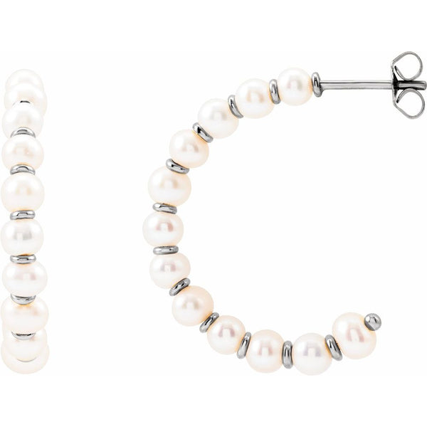 Éclat de la Seine, Freshwater Pearl Hoop Earrings