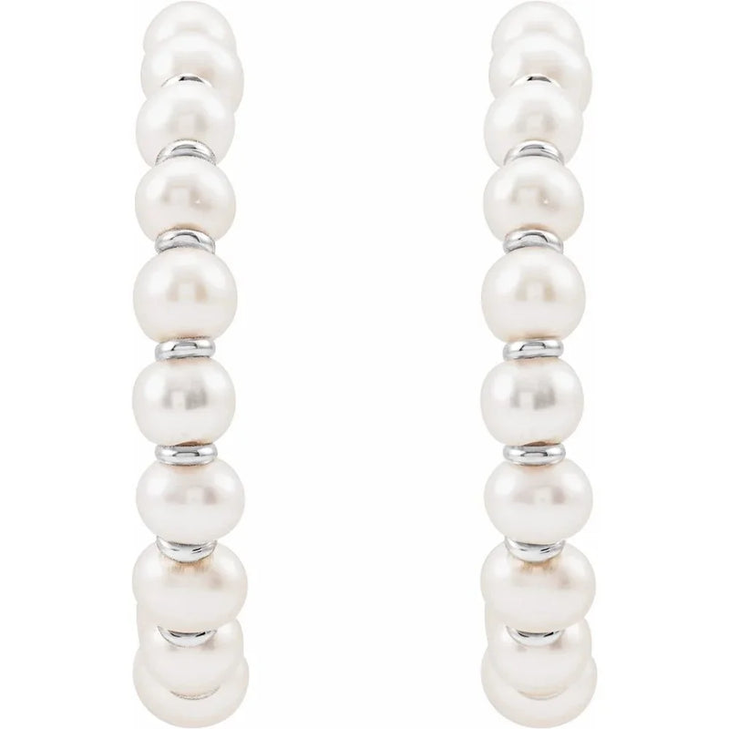 Éclat de la Seine, Freshwater Pearl Hoop Earrings