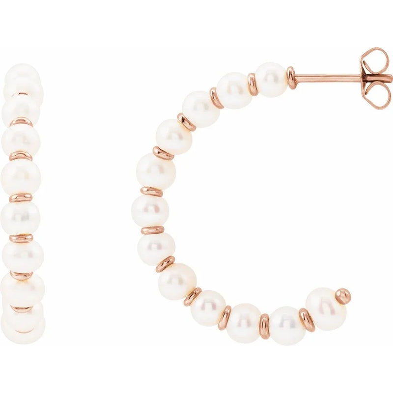 Éclat de la Seine, Freshwater Pearl Hoop Earrings