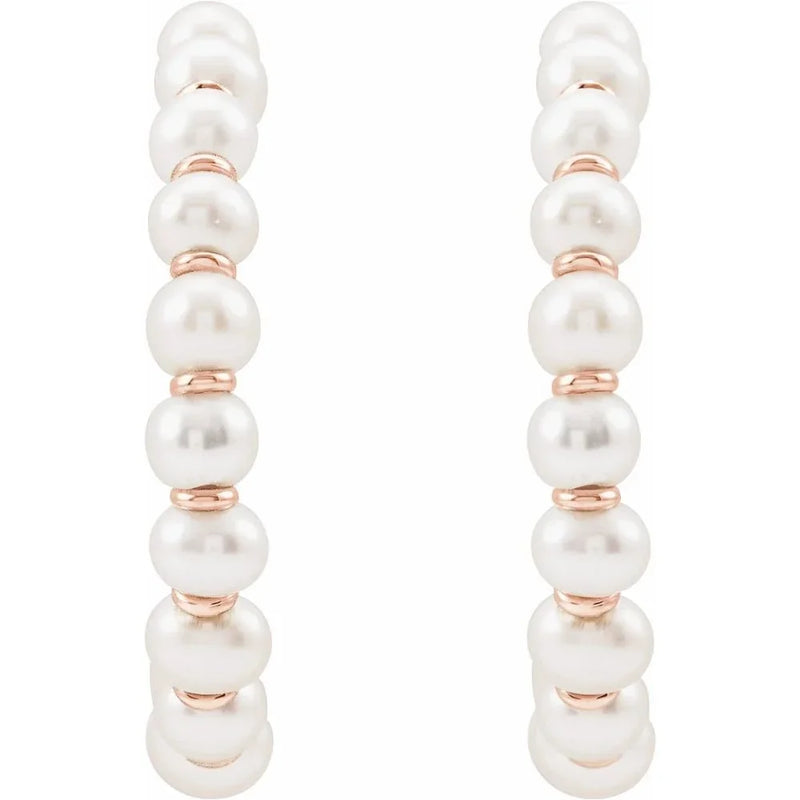 Éclat de la Seine, Freshwater Pearl Hoop Earrings