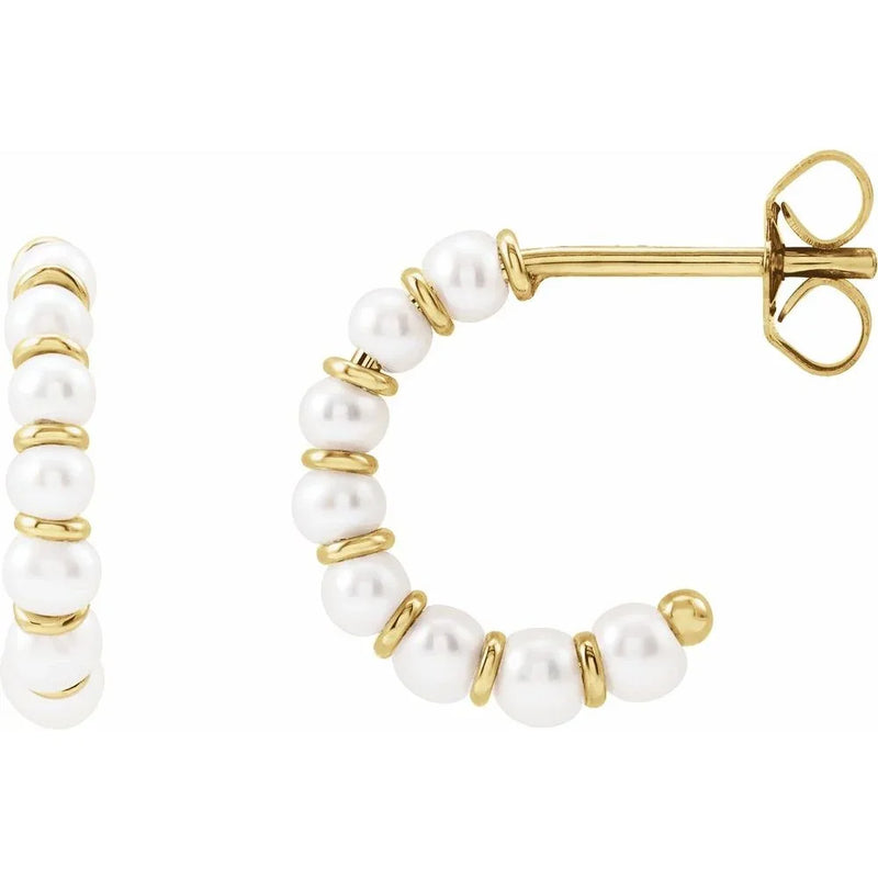 Éclat de Place Vendôme, Cultured Pearl Hoop Earrings