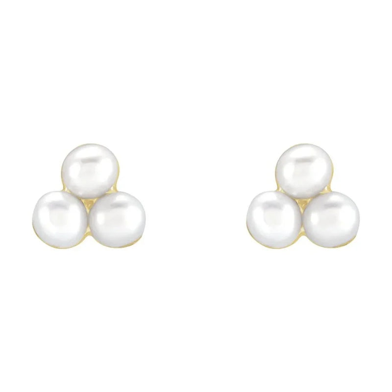 Les Perles d'Aurore, White Pearl Cluster Earrings