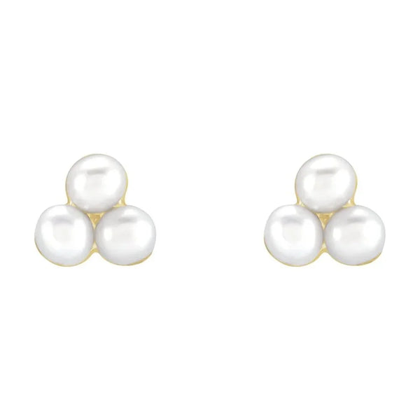 Les Perles d'Aurore, White Pearl Cluster Earrings