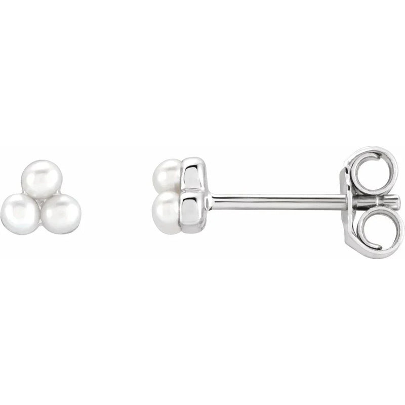 Les Perles d'Aurore, White Pearl Cluster Earrings