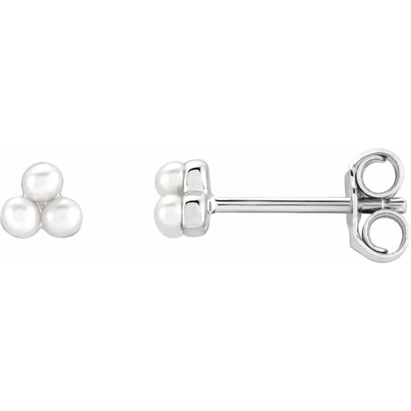 Les Perles d'Aurore, White Pearl Cluster Earrings
