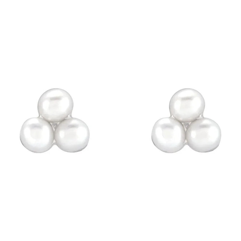 Les Perles d'Aurore, White Pearl Cluster Earrings