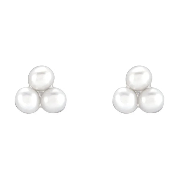 Les Perles d'Aurore, White Pearl Cluster Earrings