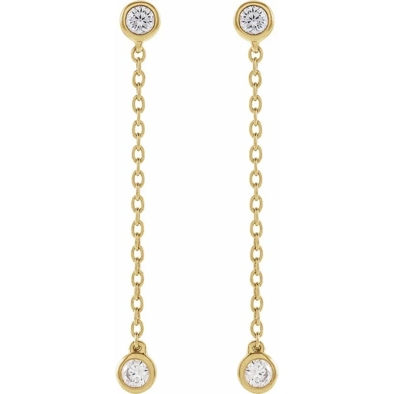 Rayon de Biarritz, Lab-Grown Diamond Chain Earrings