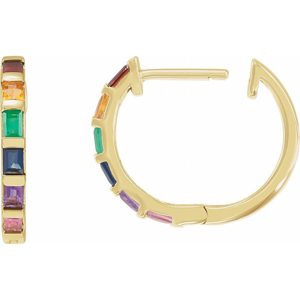 Prisme de Montmartre, Rainbow Gemstone Hoop Earrings