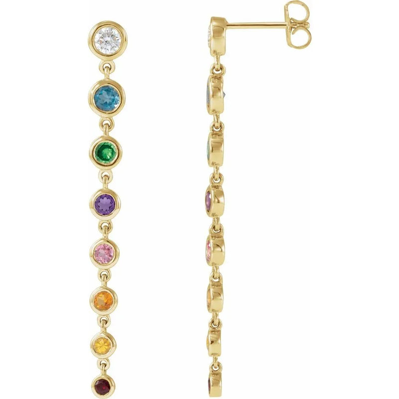 L'Arc-en-Ciel de Versailles, Multigemstone Diamond Earrings