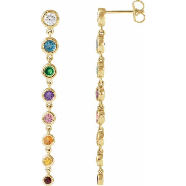 L'Arc-en-Ciel de Versailles, Multigemstone Diamond Earrings