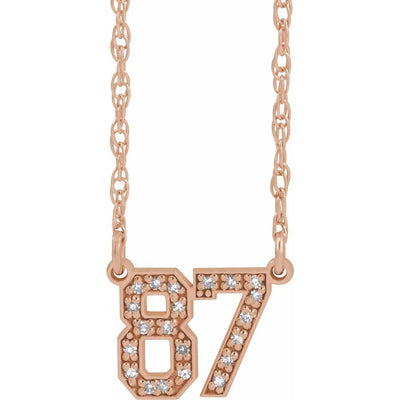 Étincelle du Pont Neuf, Gold Diamond Numbers Necklace