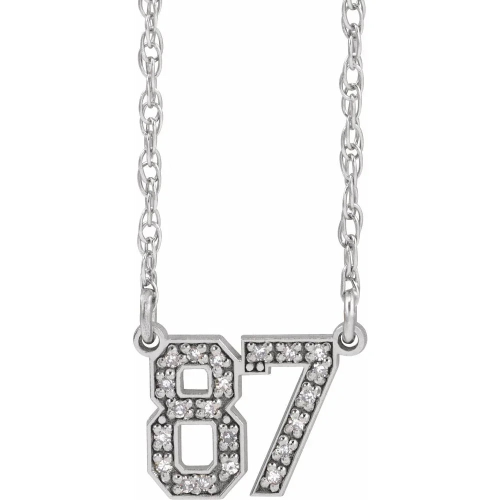Étincelle du Pont Neuf, Gold Diamond Numbers Necklace
