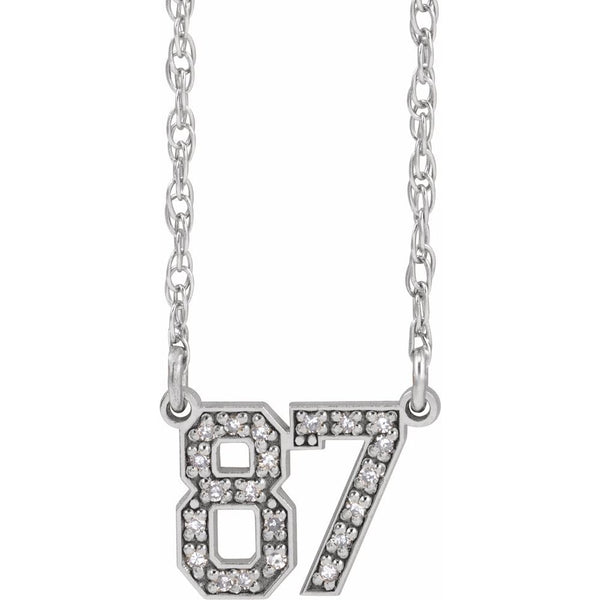 Le Nombre Gagnant, Gold Diamond Numbers Necklace