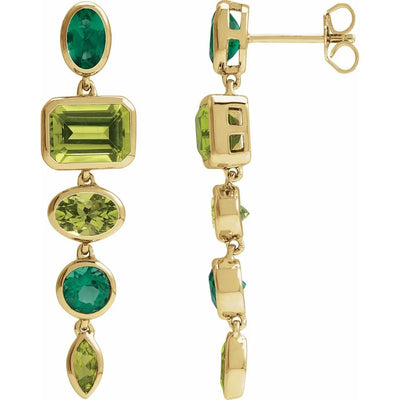 La Verdure de Biarritz, Emerald Peridot Drop Earrings