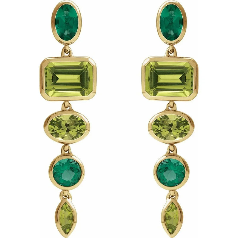 La Verdure de Biarritz, Emerald Peridot Drop Earrings