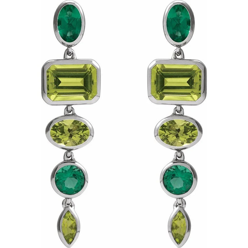 La Verdure de Biarritz, Emerald Peridot Drop Earrings
