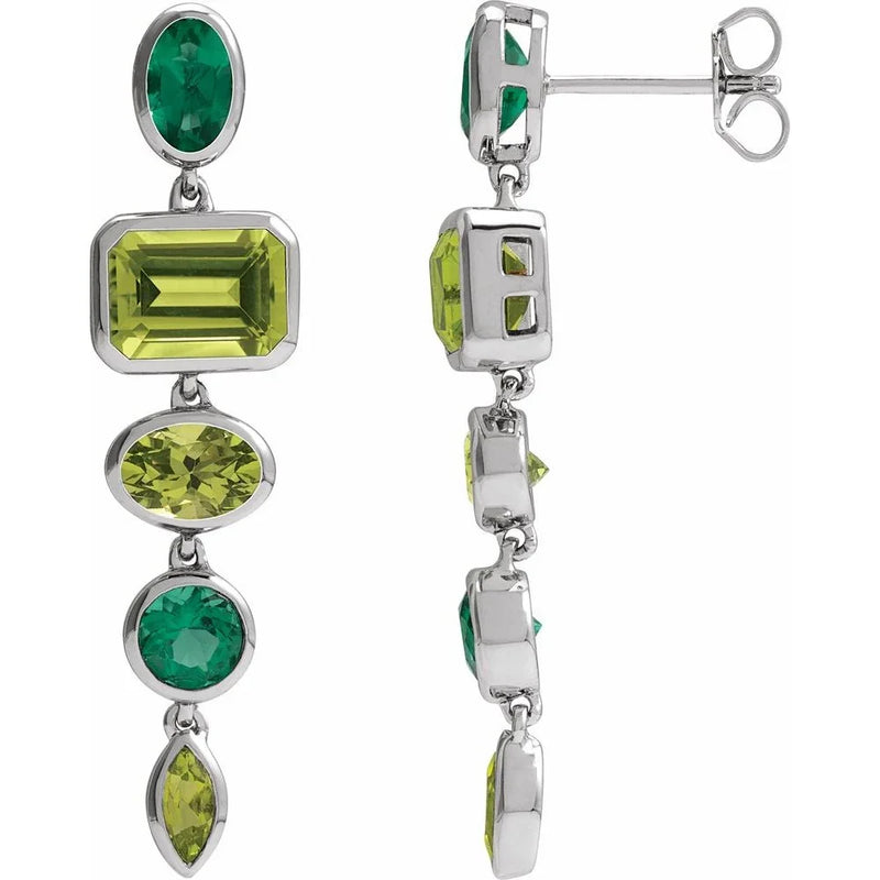 La Verdure de Biarritz, Emerald Peridot Drop Earrings