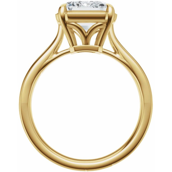 Lumière de Fontainebleau, Diamond Emerald Engagement Ring