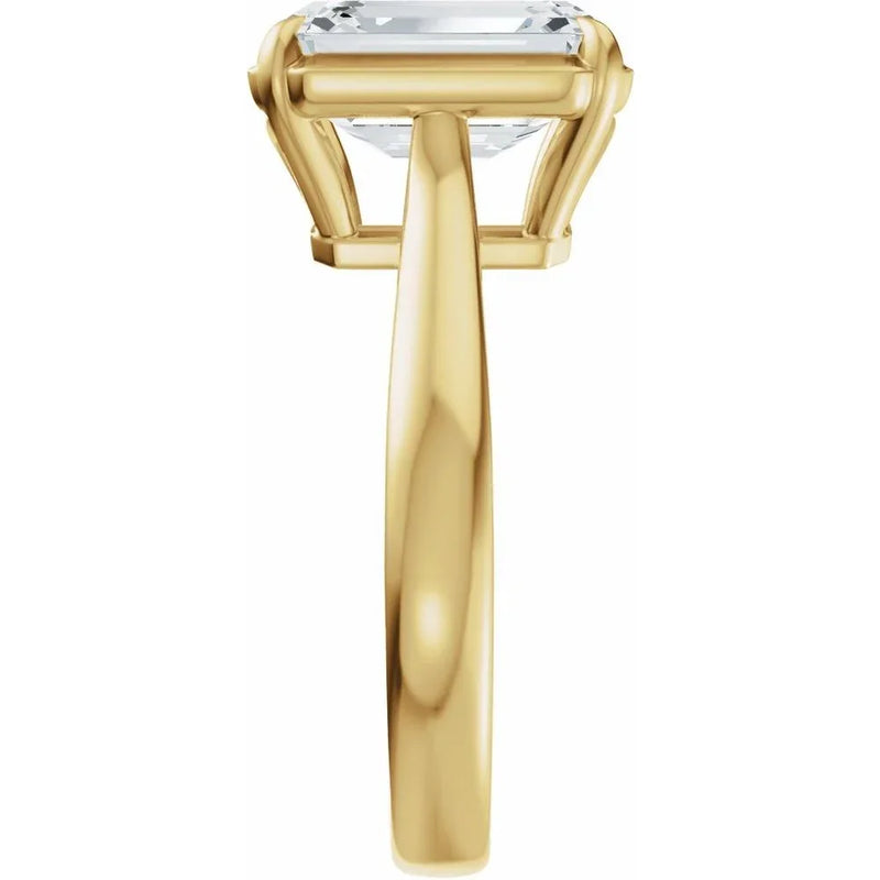 Lumière de Fontainebleau, Diamond Emerald Engagement Ring