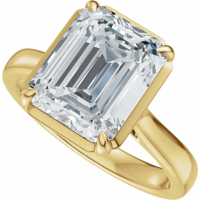 Lumière de Fontainebleau, Diamond Emerald Engagement Ring