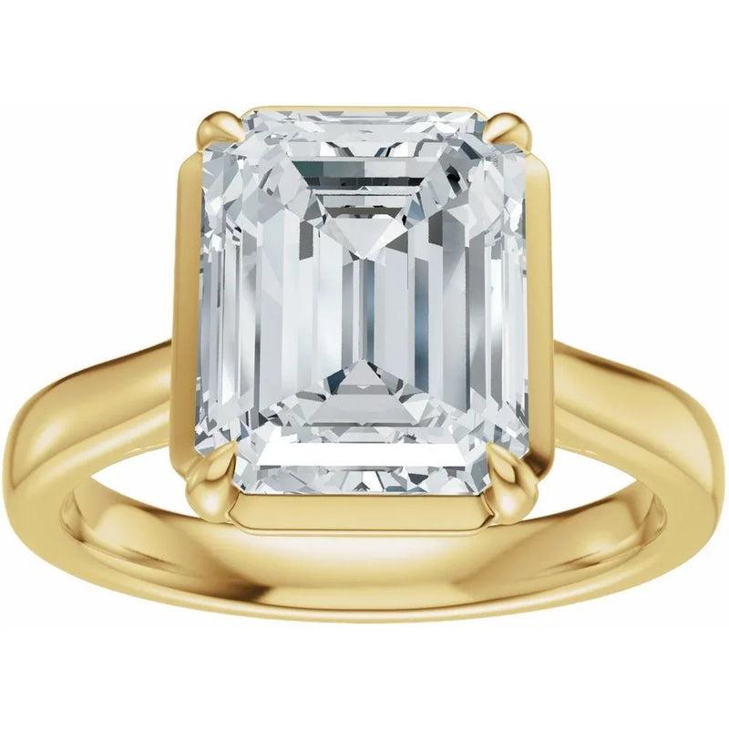 Lumière de Fontainebleau, Diamond Emerald Engagement Ring