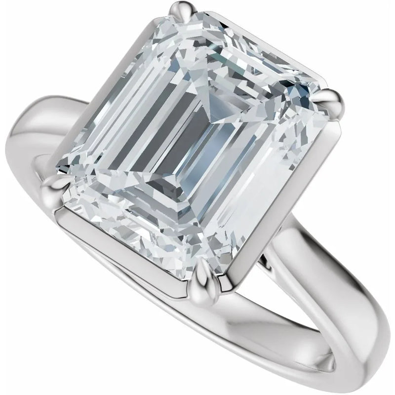 Lumière de Fontainebleau, Diamond Emerald Engagement Ring