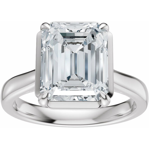 Lumière de Fontainebleau, Diamond Emerald Engagement Ring