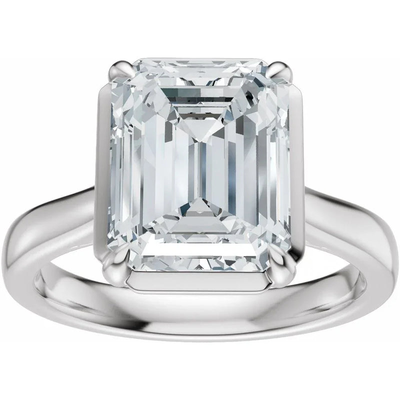 Lumière de Fontainebleau, Diamond Emerald Engagement Ring