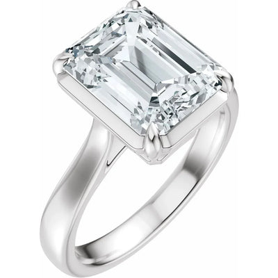 Lumière de Fontainebleau, Diamond Emerald Engagement Ring