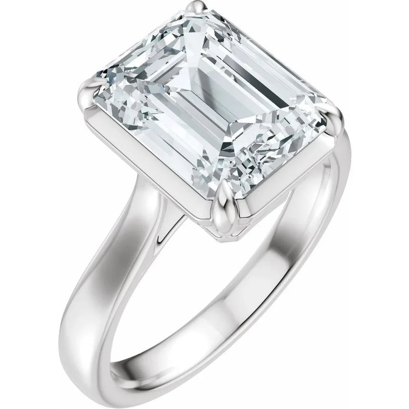 Lumière de Fontainebleau, Diamond Emerald Engagement Ring