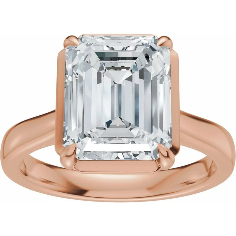 Lumière de Fontainebleau, Diamond Emerald Engagement Ring