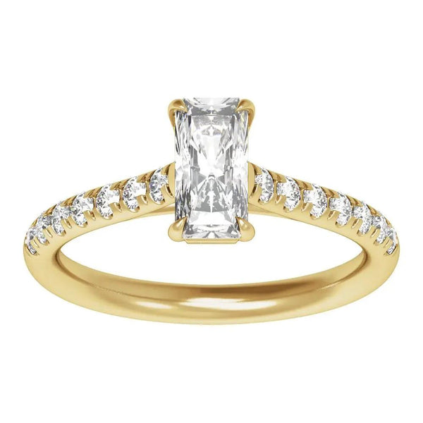 Rayon du Midi, 14K Gold Lab Grown Diamond Radiant Engagement Ring