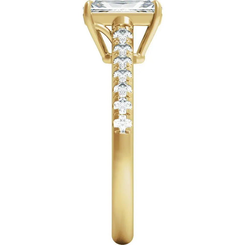 Rayon du Midi, 14K Gold Lab Grown Diamond Radiant Engagement Ring