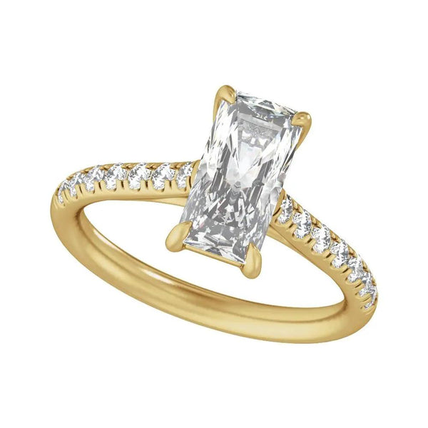 Rayon du Midi, 14K Gold Lab Grown Diamond Radiant Engagement Ring