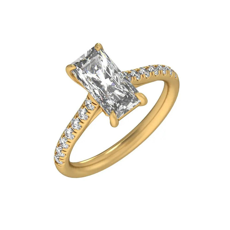 Rayon du Midi, 14K Gold Lab Grown Diamond Radiant Engagement Ring