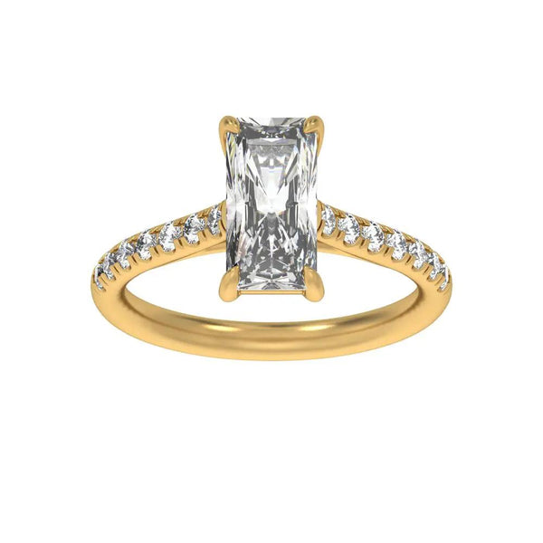 Rayon du Midi, 14K Gold Lab Grown Diamond Radiant Engagement Ring