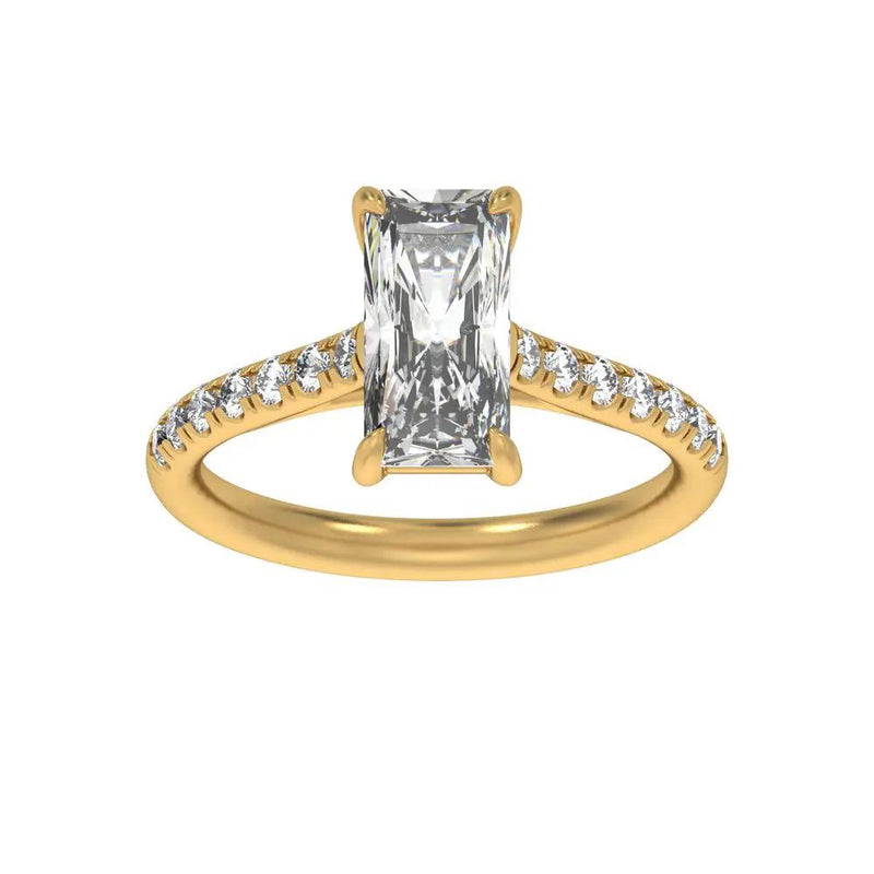 Rayon du Midi, 14K Gold Lab Grown Diamond Radiant Engagement Ring