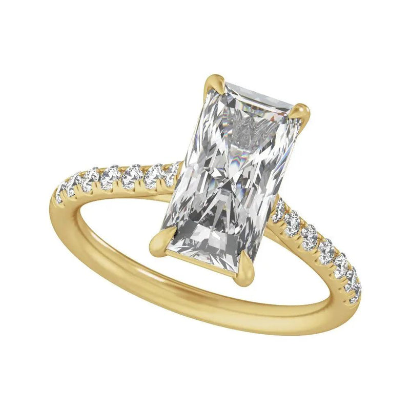 Rayon du Midi, 14K Gold Lab Grown Diamond Radiant Engagement Ring